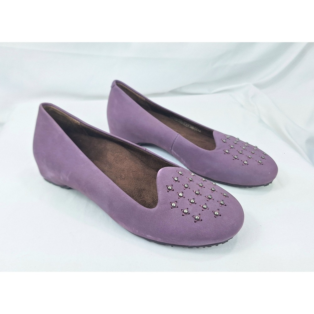 Weil Chelsea‎ TVW2129 Purple Studded Nubuck Leather Loafers Flats Womens Size 5